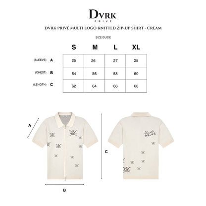 DVRK PRIVÉ MULTI LOGO KNITTED ZIP-UP SHIRT - CREAM