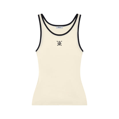 DVRK PRIVÉ MONOGRAM LOGO TANKTOP - CREAM