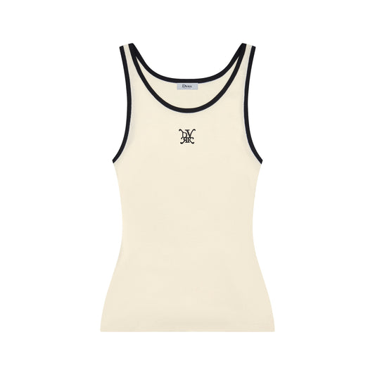 DVRK PRIVÉ MONOGRAM LOGO TANKTOP - CREAM