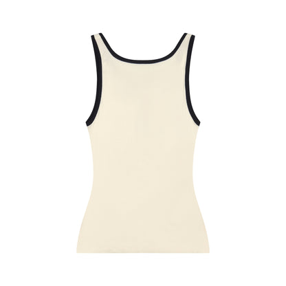 DVRK PRIVÉ MONOGRAM LOGO TANKTOP - CREAM