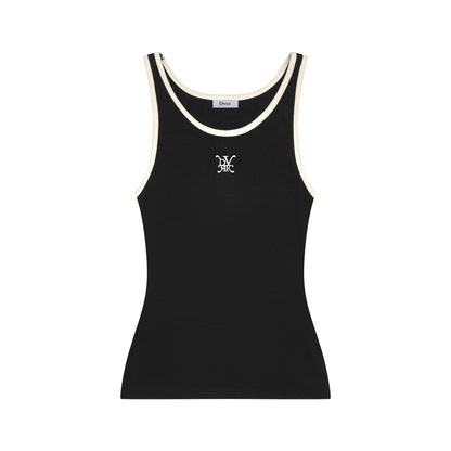 DVRK PRIVÉ MONOGRAM LOGO TANKTOP - BLACK