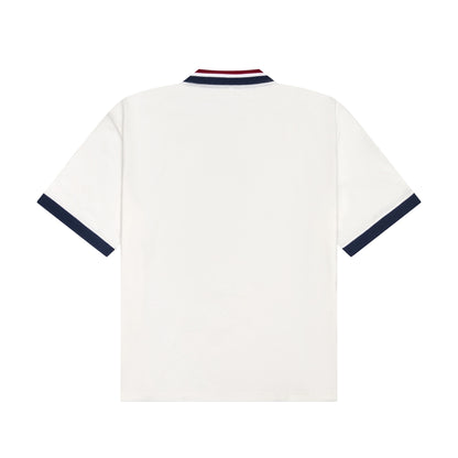 DVRK PRIVÉ BUTTONLESS LINED POLO - WHITE