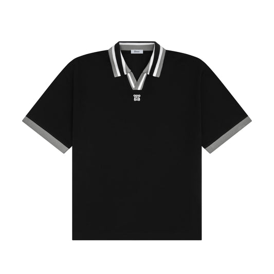 DVRK PRIVÉ BUTTONLESS LINED POLO - BLACK