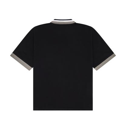 DVRK PRIVÉ BUTTONLESS LINED POLO - BLACK