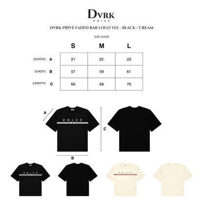 DVRK PRIVÉ FADED BAR LOGO TEE - CREAM