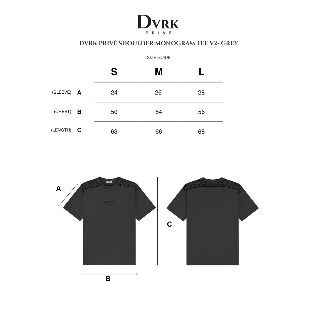 DVRK PRIVÉ SHOULDER MONOGRAM TEE V2 - GREY