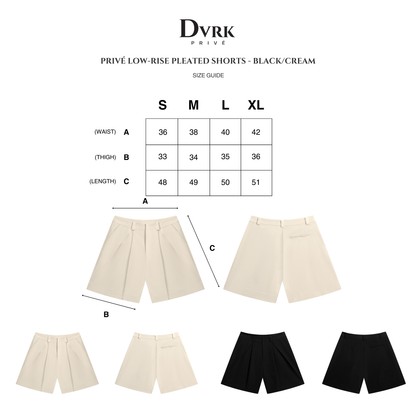 DVRK PRIVÉ LOW-RISE PLEATED SHORTS - BLACK