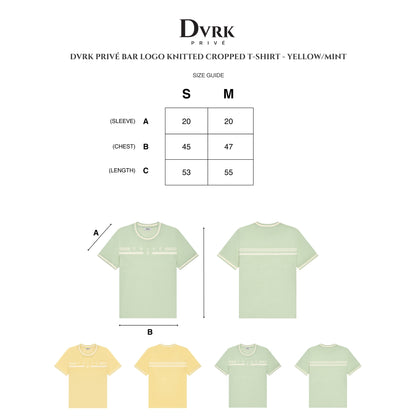 DVRK PRIVÉ BAR LOGO KNITTED CROPPED T-SHIRT - MINT