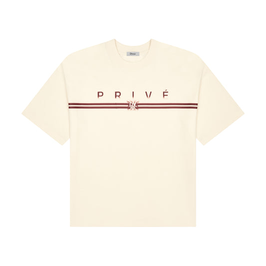 DVRK PRIVÉ FADED BAR LOGO TEE - CREAM