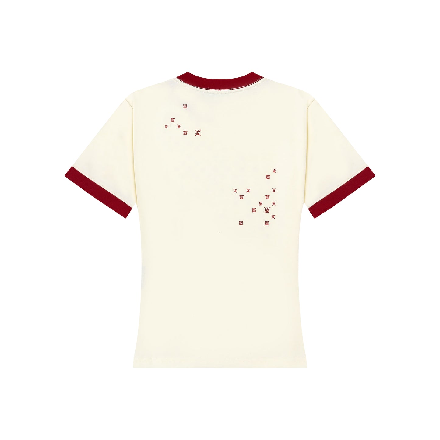 DVRK PRIVÉ MULTI LOGO GRADIENT BABY TEE - CREAM/RED