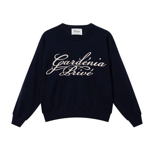 DVRK PRIVÉ GARDENIA LOGO SWEATER - MIDNIGHT BLUE