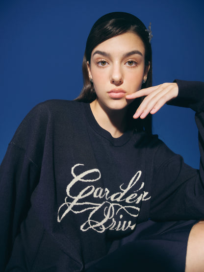 DVRK PRIVÉ GARDENIA LOGO SWEATER - MIDNIGHT BLUE