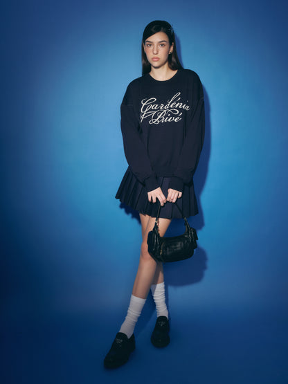 DVRK PRIVÉ GARDENIA LOGO SWEATER - MIDNIGHT BLUE