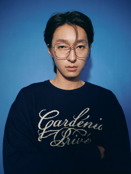 DVRK PRIVÉ GARDENIA LOGO SWEATER - MIDNIGHT BLUE