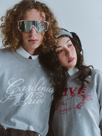 DVRK PRIVÉ GARDENIA LOGO SWEATER - GREY