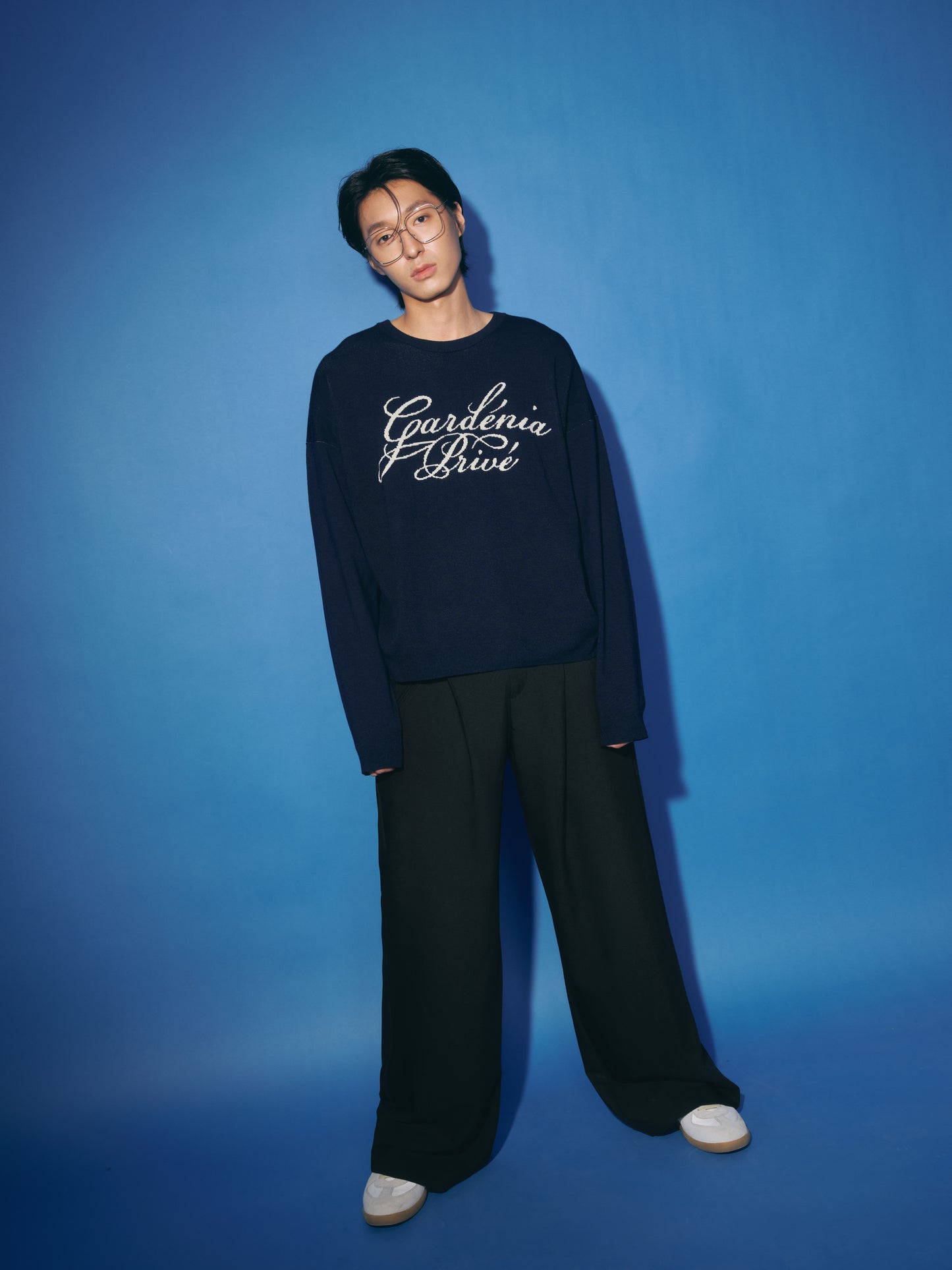 DVRK PRIVÉ GARDENIA LOGO SWEATER - MIDNIGHT BLUE