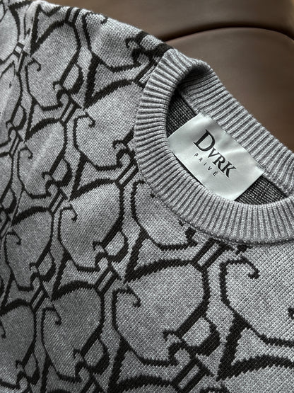 DVRK PRIVÉ MONOGRAM SWEATER - STEEL GREY