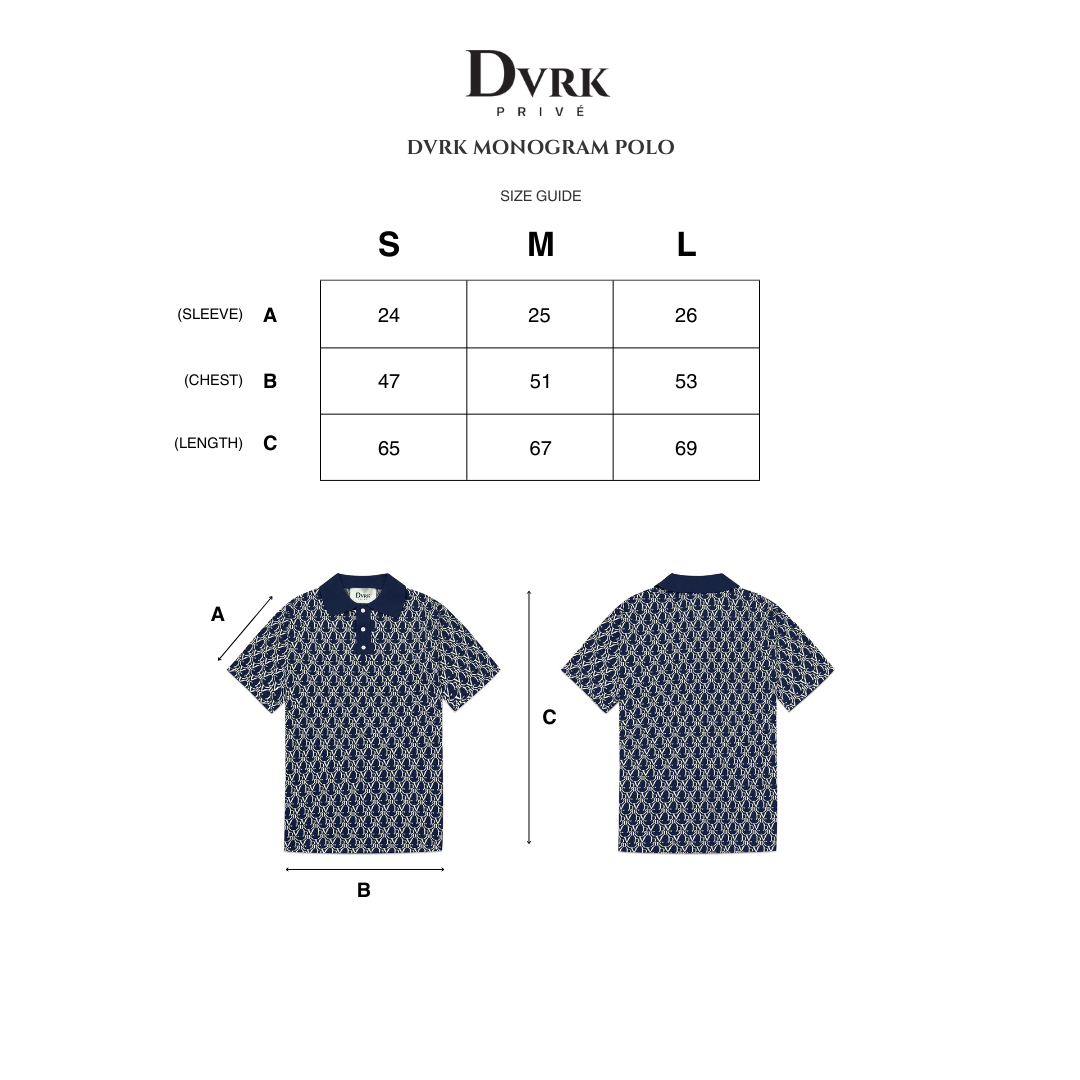 DVRK PRIVÉ MONOGRAM POLO - SAPPHIRE BLUE