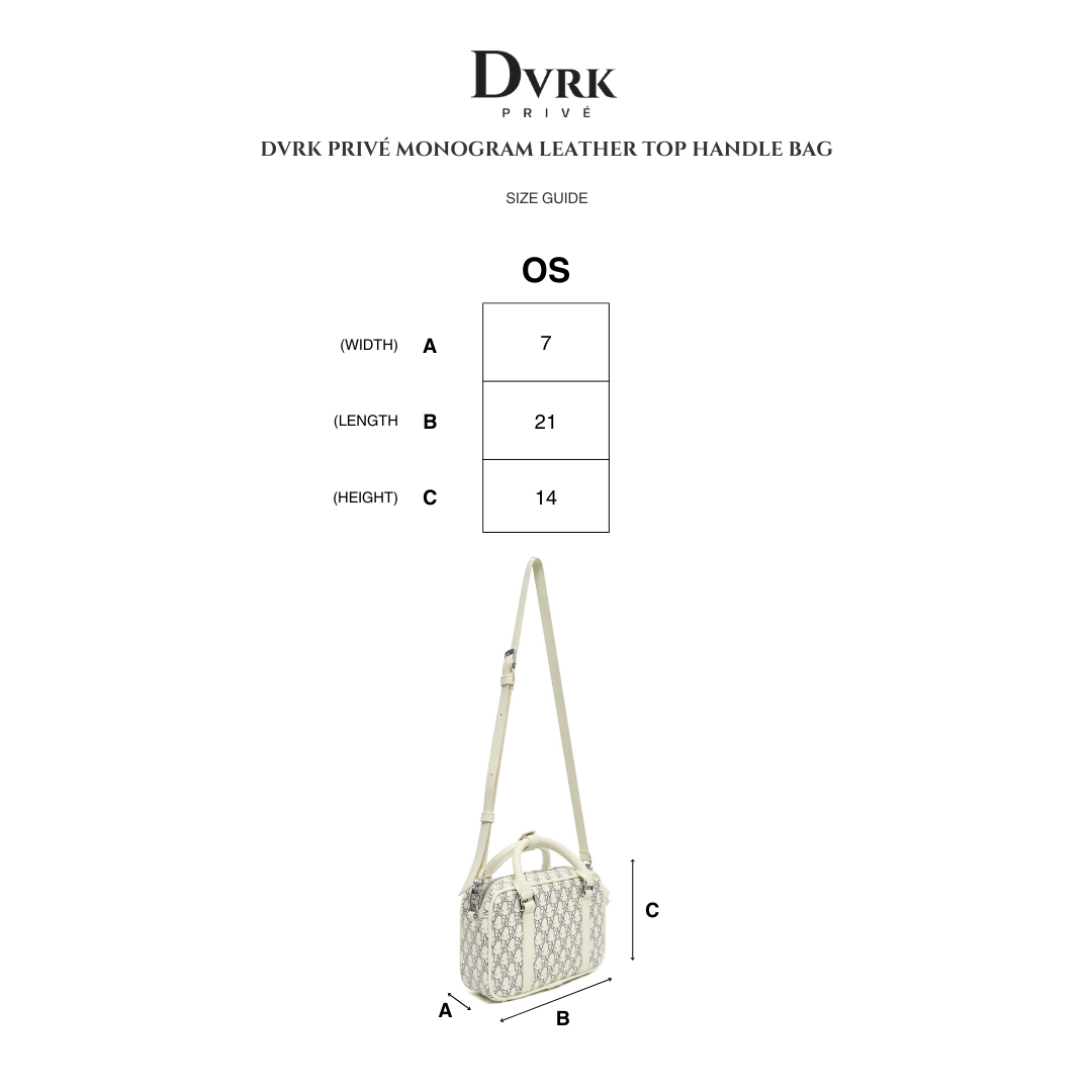 DVRK PRIVÉ MONOGRAM LEATHER TOP HANDLE BAG - CREAM