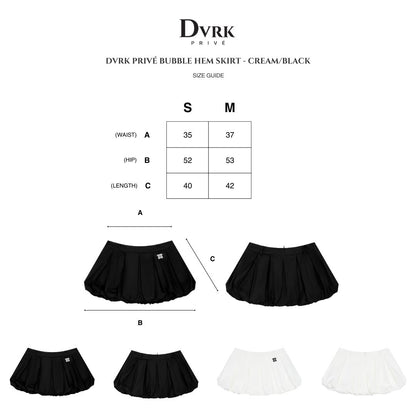 DVRK PRIVÉ PLEATED BUBBLE HEM MINI SKIRT - BLACK