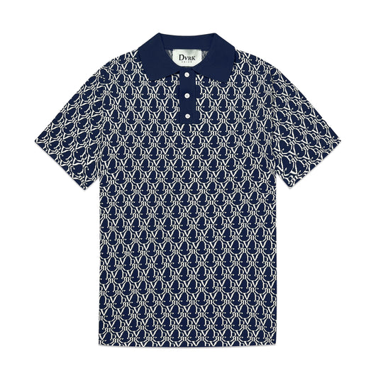 DVRK PRIVÉ MONOGRAM POLO - SAPPHIRE BLUE