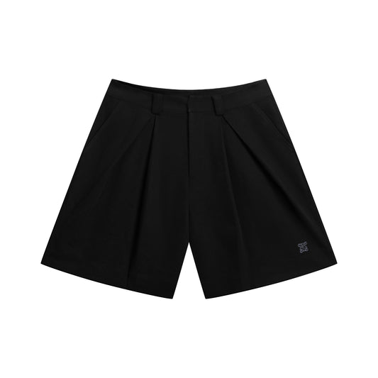 DVRK PRIVÉ LOW-RISE PLEATED SHORTS - BLACK