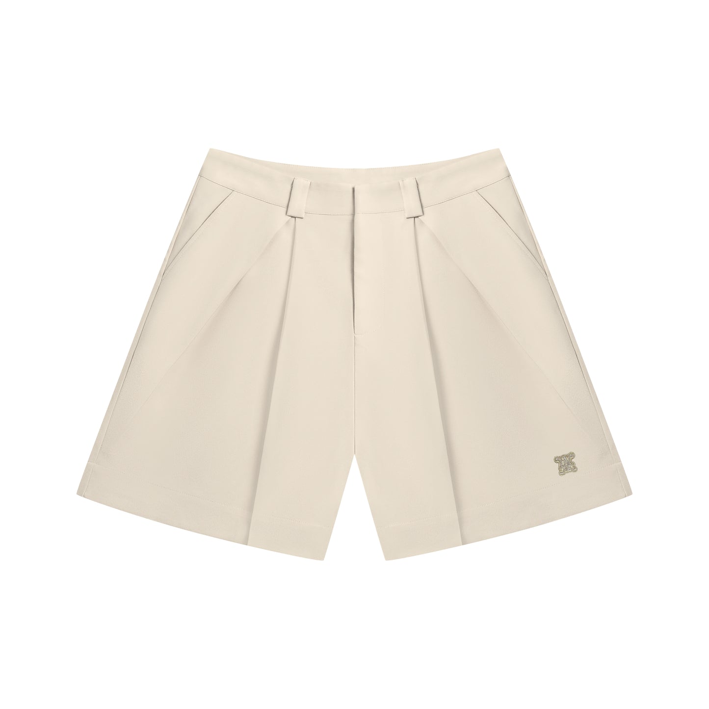 DVRK PRIVÉ LOW-RISE PLEATED SHORTS - CREAM