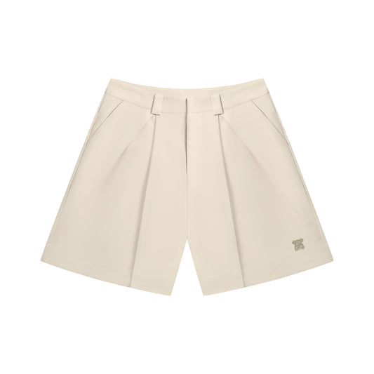 DVRK PRIVÉ LOW-RISE PLEATED SHORTS - CREAM