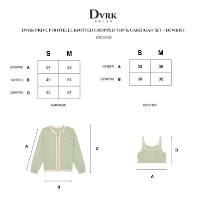 DVRK PRIVÉ POINTELLE KNITTED CROPPED TOP & CARDIGAN SET - DEWKIST